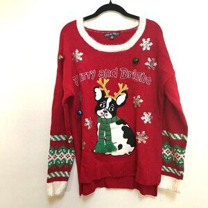 United States Sweaters Ugly Christmas Dog Jingle Bells Sweater Women's Sz XL